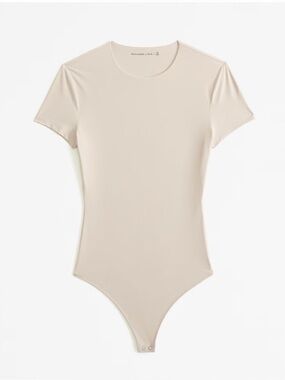 Abercrombie & Fitch Taupe Soft Matte Seamless Tee Bodysuit
